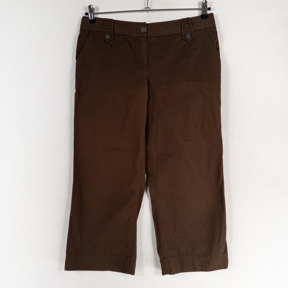 Tommy Bahama Pants Womens 8 Brown Crop 100% Cotton Mid Rise Casual Summer